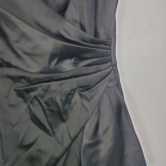 WHBM Dress Womens 0 Babydoll Gathered Side Flap HOCO Event Short Satin Black - Picture 3 of 10